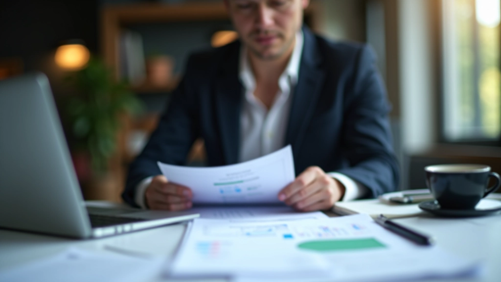 Geschäftsperson analysiert Wirtschaftsberichte und Verbrauchervertrauensdaten