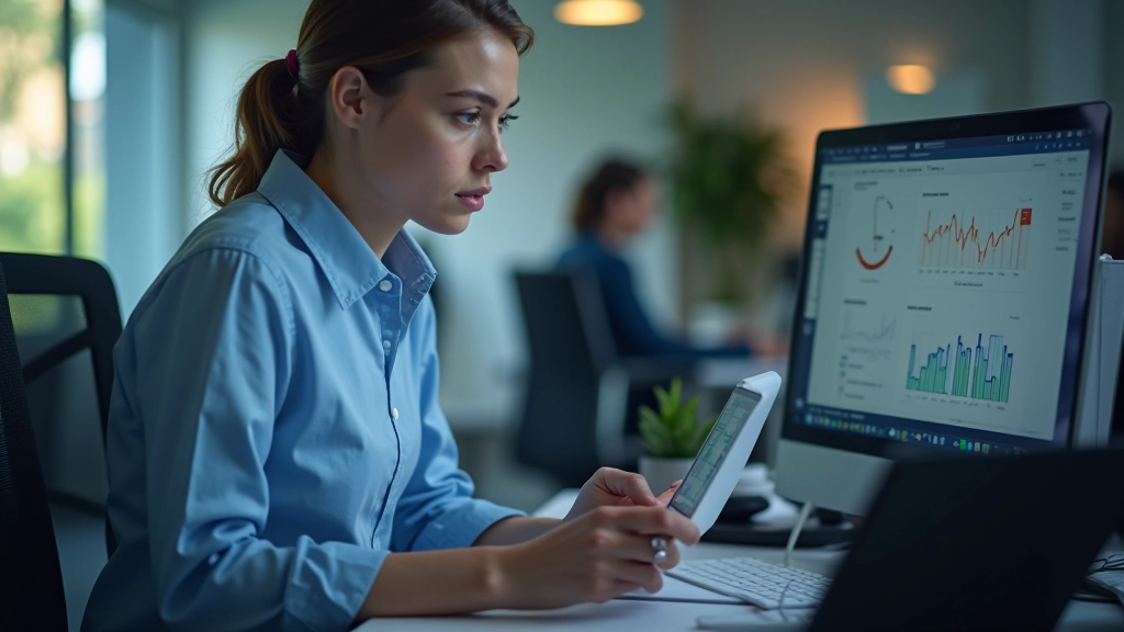 Datenanalyst bei der Arbeit mit Analysedashboards