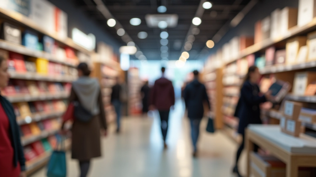 Moderner Einzelhandelsladen mit Kunden beim Einkaufen