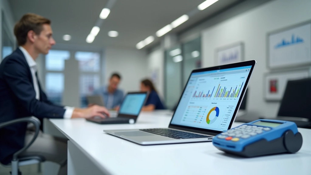 Futuristische Einzelhandelstechnologie mit Augmented Reality und mobilen Zahlungssystemen in modernem Geschäft